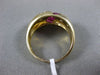 ESTATE WIDE 1.13CT DIAMOND & AAA BAGUETTE CUT RUBY 14KT YELLOW GOLD ETOILE RING