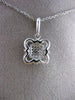 ESTATE .29CT DIAMOND 14KT WHITE GOLD 3D SQUARE HALO FLOWER FLOATING PENDANT