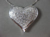 ESTATE LARGE .80CT DIAMOND 14KT WHITE GOLD 3D HEART PAVE FLOATING LOVE PENDANT