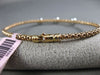 ESTATE .35CT DIAMOND 14K WHITE & ROSE GOLD PAVE WOVEN FLEXIBLE BANGLE BRACELET