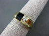 ESTATE .14CT DIAMOND & ONYX 14KT YELLOW GOLD 4 STONE 3D MENS RING HANDSOME!