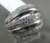 ESTATE WIDE .85CT ROUND DIAMOND 14KT WHITE GOLD MULTI ROW CRISS CROSS LOVE RING