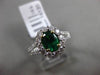 ESTATE 1.47CT DIAMOND & EMERALD 18KT WHITE GOLD 3D HALO FILIGREE ENGAGEMENT RING