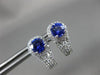 ESTATE 1.35CT DIAMOND & AAA TANZANITE 14KT WHITE GOLD 3D HALO HANGING EARRINGS