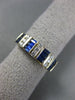 ESTATE 1.24CT DIAMOND & AAA SAPPHIRE 14KT YELLOW GOLD THREE ROW ANNIVERSARY RING