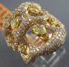 ESTATE LARGE 2.81CT WHITE & FANCY YELLOW DIAMOND 14KT ROSE GOLD ETOILE FUN RING