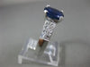 ESTATE 3.46CT DIAMOND & AAA SAPPHIRE 14KT WHITE GOLD OVAL ENGAGEMENT RING #26286