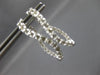 ESTATE 1.0CT DIAMOND 14K WHITE GOLD CLASSIC OVAL CURVED INSIDE OUT HOOP EARRINGS