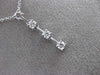 ESTATE .28CT DIAMOND 18KT WHITE GOLD 4 STONE CLASSIC FLOATING PENDANT & CHAIN