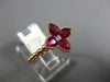 ESTATE 1.12CT DIAMOND & AAA RUBY 14KT ROSE GOLD SQUARE 4 LEAF CLOVER FLOWER RING