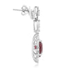 GIA CERTIFIED 9.89CT DIAMOND & AAA RUBY 18KT WHITE GOLD FLOWER HANGING EARRINGS