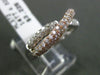 ESTATE 1.08CT DIAMOND 14KT WHITE & ROSE GOLD SEMI ETERNITY X INFINITY LOVE RING