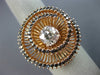ESTATE EXTRA LARGE 2.61CT WHITE & BLACK DIAMOND 14KT ROSE GOLD 3D SWIRL FUN RING