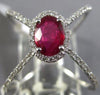 LARGE 1.12CT DIAMOND & AAA RUBY 14K WHITE GOLD 3D HALO CRISS CROSS INFINITY RING