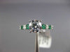 ESTATE 1.71CT DIAMOND & AAA EMERALD 14K WHITE GOLD SEMI ETERNITY ENGAGEMENT RING