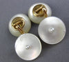 ESTATE LARGE AAA MOTHER OF PEARL 14KT YELLOW GOLD 3D DOUBLE SIDED CUFF LINKS