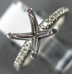 ESTATE .19CT DIAMOND 14KT WHITE GOLD 3D SEMI ETERNITY SEMI MOUNT ENGAGEMENT RING
