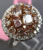 ESTATE WIDE 2.0CT MULTI COLOR DIAMOND 18KT WHITE & ROSE GOLD 3D ANNIVERSARY RING