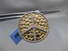ESTATE .34CT DIAMOND 14KT TWO TONE GOLD 3D CIRCLE OF LIFE PEACE FLOATING PENDANT