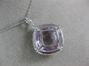 ESTATE LARGE 6.79CT DIAMOND AAA PINK TOPAZ & AMETHYST 14KT WHITE GOLD 3D PENDANT