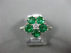 ESTATE 1.42CT DIAMOND & AAA EMERALD 18KT 2 TONE GOLD 3D FLOWER FRIENDSHIP RING