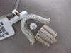ESTATE LARGE .50CT DIAMOND 14KT WHITE GOLD 3D SOLITAIRE FLOATING CHAMSA PENDANT