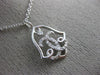 ESTATE .13CT DIAMOND 14K WHITE GOLD 3D CLASSIC OPEN FILIGREE BELL LOVE PENDANT