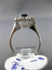 ESTATE WIDE 1.20CT DIAMOND & AAA SAPPHIRE 14KT WHITE GOLD OVAL FLOWER FUN RING