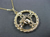 ESTATE LARGE 14KT YELLOW GOLD FLOWER CIRCLE OF LIFE CHAI FLOATING PENDANT #24793