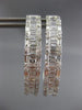 ESTATE LARGE 2.38CT DIAMOND 18KT WHITE GOLD 3D OVAL HOOP HUGGIE HANGING EARRINGS