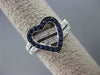 ESTATE 1.31CT DIAMOND & SAPPHIRE 14KT WHITE GOLD 3D HEART LOVE VALENTINES RING