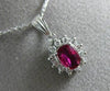 ESTATE 1.65CT DIAMOND & AAA RUBY PLATINUM 3D HALO OVAL CLASSIC FLOATING PENDANT