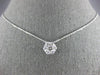 ESTATE LARGE .68CT DIAMOND 14K WHITE GOLD 3D FLOWER FLOATING LOVE PENDANT #26582
