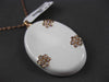 ESTATE LARGE .45CT DIAMOND & WHITE ENAMEL 14KT ROSE GOLD ETOILE FLOWER PENDANT