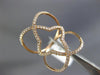ESTATE WIDE .29CT DIAMOND 18KT ROSE GOLD 3D OPEN STAR FLOWER INFINITY LOVE RING