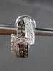 ESTATE WIDE 2.25CT WHITE & FANCY DIAMOND 14K WHITE GOLD ZIG ZAG CLIP ON EARRINGS