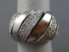 ESTATE LARGE 1CT DIAMOND 14KT WHITE GOLD 3D MATTE & SHINY MULTI ROW DOME RING