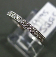ESTATE .18CT DIAMOND 18K WHITE GOLD CLASSIC 3D MILGRAIN WEDDING ANNIVERSARY RING