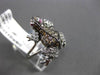 ESTATE .78CT MULTI COLOR FANCY DIAMOND & AAA RUBY 18K WHITE GOLD HAPPY FROG RING