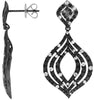 ESTATE 2.82CT WHITE & BLACK DIAMOND 14K WHITE GOLD 3D TEAR DROP HANGING EARRINGS