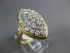 ESTATE LARGE 1.50CT DIAMOND 14KT YELLOW GOLD 3D MARQUISE SHAPE ANNIVERSARY RING