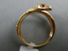 ESTATE .43CT DIAMOND & AAA RUBY 18KT ROSE GOLD 3D HANDCRAFTED ETOILE SNAKE RING