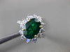 ESTATE 3.47CT DIAMOND & EMERALD PLATINUM 18K YELLOW GOLD ENGAGEMENT RING E/F VVS