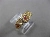 ANTIQUE .20CT DIAMOND & AAA RUBY 14KT YELLOW GOLD 3D MULTI HEART RING #23968