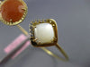 ESTATE .10CT DIAMOND QUARTZ & MOON STONE 14KT YELLOW GOLD SQUARE BANGLE BRACELET