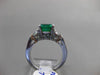 ESTATE 2.69CT DIAMOND & AAA EMERALD PLATINUM PRINCESS CUT 3D ENGAGEMENT RING