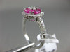 ESTATE 1.64CT DIAMOND & PINK SAPPHIRE 18KT WHITE GOLD FLOWER SOLITAIRE LOVE RING