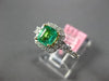 ESTATE 1.17CT DIAMOND & AAA EMERALD 18KT TWO TONE GOLD 3D SQUARE ENGAGEMENT RING