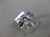 ESTATE 1.72CT DIAMOND & AAA SAPPHIRE 14KT WHITE GOLD THREE STONE ENGAGEMENT RING