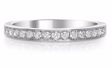 .28CT DIAMOND 14KT WHITE GOLD 3D CHANNEL SEMI ETERNITY WEDDING ANNIVERSARY RING